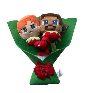 STEVE & ALEX Minecraft Valentine's Day Plush Bouquet 2026 - 13”  (NEW)